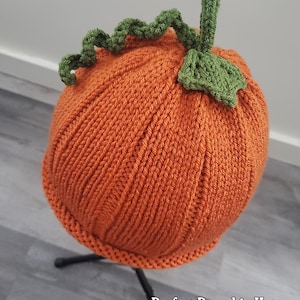 Perfect Pumpkin Hat (done with 2 needles) for the Family Knitting Pattern