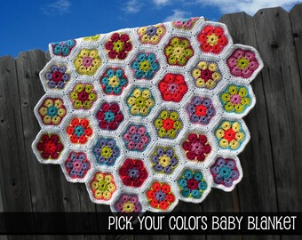 Pick Your Colors Baby Blanket Crochet Pattern