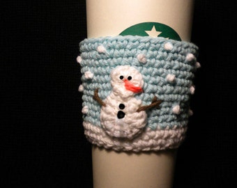 Snowman Coffee Cozy Crochet Pattern