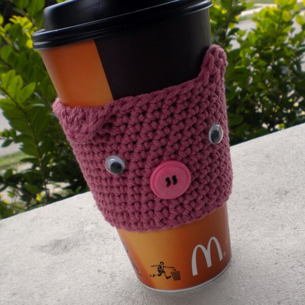 Pig Coffee Cozy Crochet Pattern