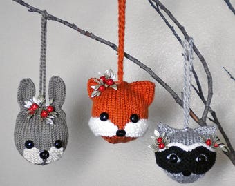 Woodland Animal Ornaments Knitting Pattern