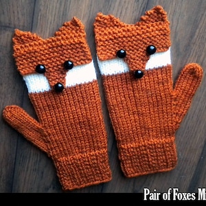 Pair of Foxes Mittens for the Family Knitting Pattern - Etsy