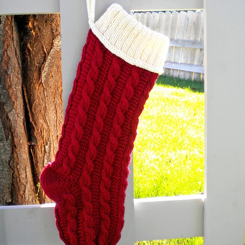 Old Fashioned Christmas Stocking Knitting Pattern Etsy