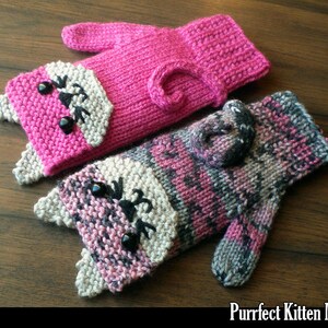 Purrfect Kitten Mittens for the Family Knitting Pattern image 3