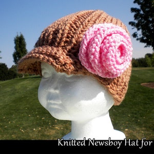Quick & Easy Knitted Newsboy Hat for Girls Knitting Pattern