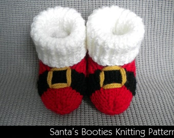 Santa Baby Booties Knitting Pattern