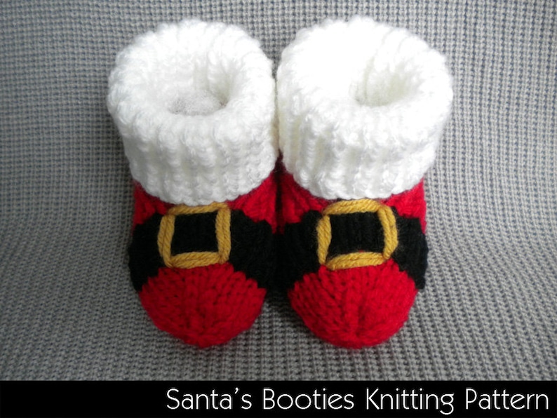 Santa Baby Booties Knitting Pattern image 1