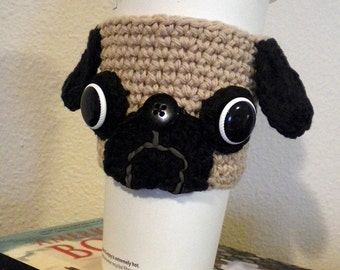 Pug Coffee Cozy Crochet Pattern