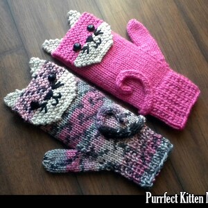 Purrfect Kitten Mittens for the Family Knitting Pattern image 2