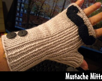 Schnurrbart Mitts Strickanleitung