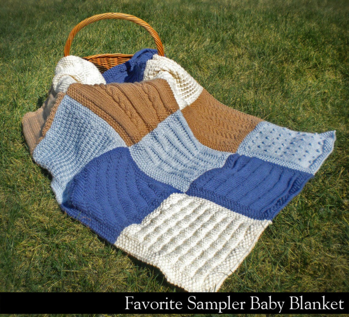 Favorite Sampler Baby Blanket Knitting Pattern Etsy