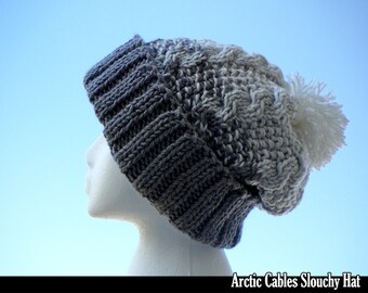 Arctic Cables Slouchy Hat Knitting Pattern