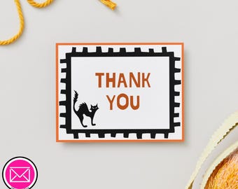 Scaredy Cat Thank You Note Cards - Individual or Set of 5, 15, or 25