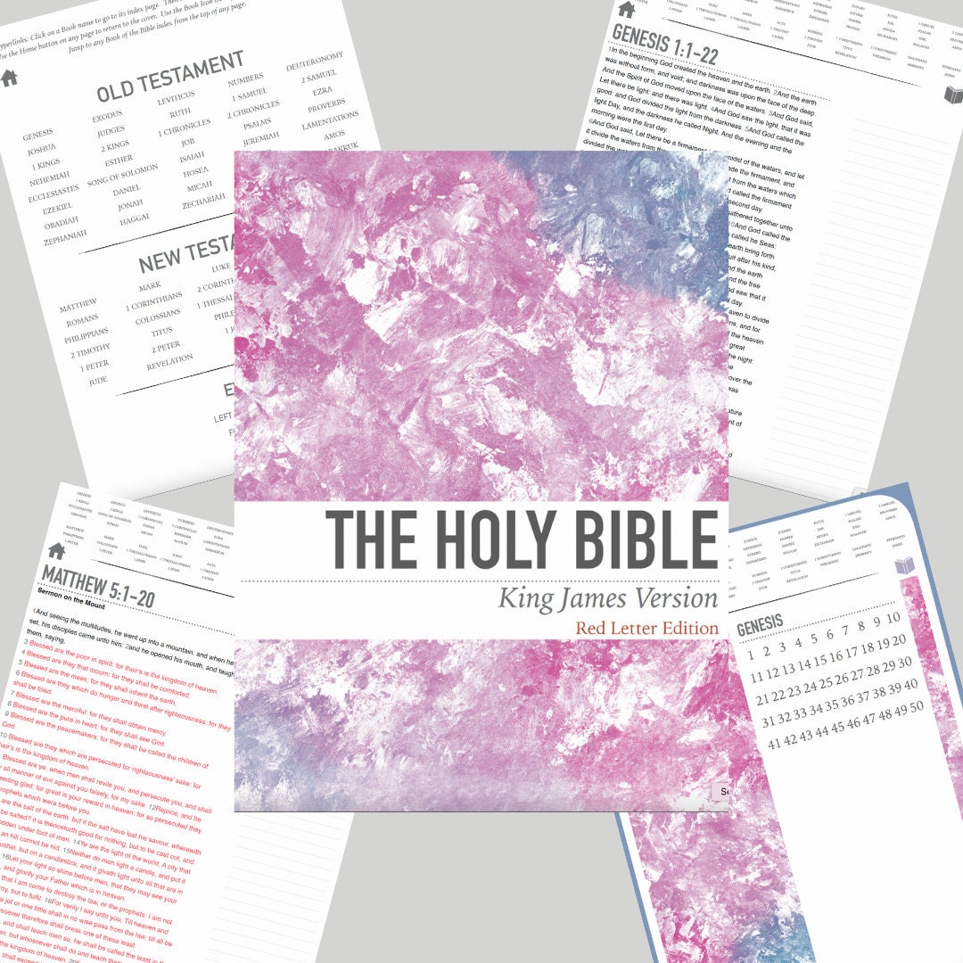 Digital Journaling Bible Portrait Orientation, Fuchsia King James