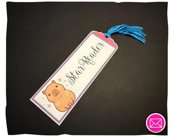 Starry Capybara Personalized Bookmark