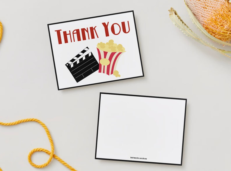 Movie Magic Digital Thank You Note Card Customizable Canva Template ...