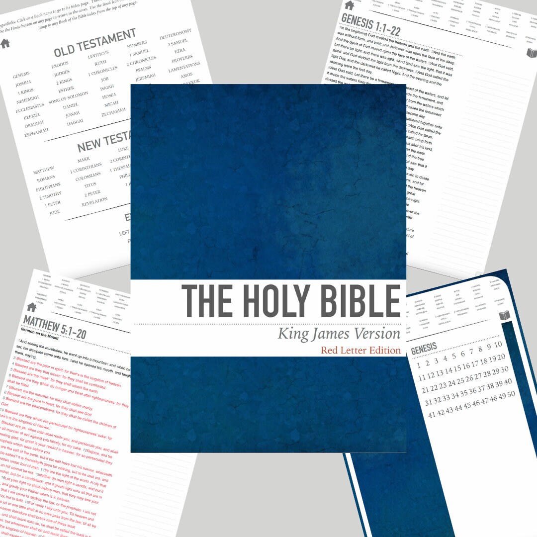 Digital Journaling Bible Portrait Orientation, Navy King James Version