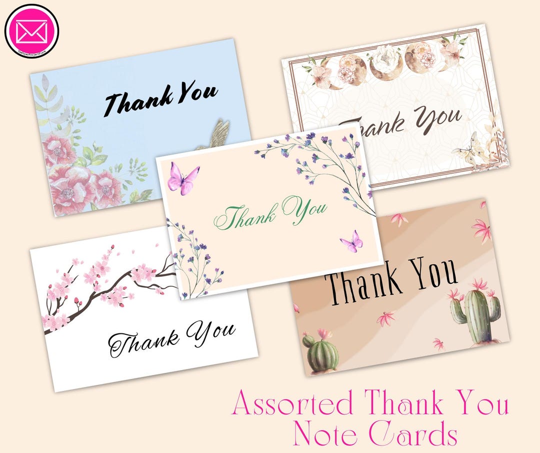 Spring Things Assorted Thank You Note Cards - Set of 5, 15, or 25 - Etsy