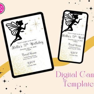 Pixie Dust Digital Invitation - Customizable Canva Template Printable