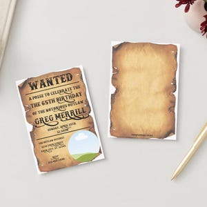 WANTED Poster Digital Party Invitation Customizable Canva Template ...