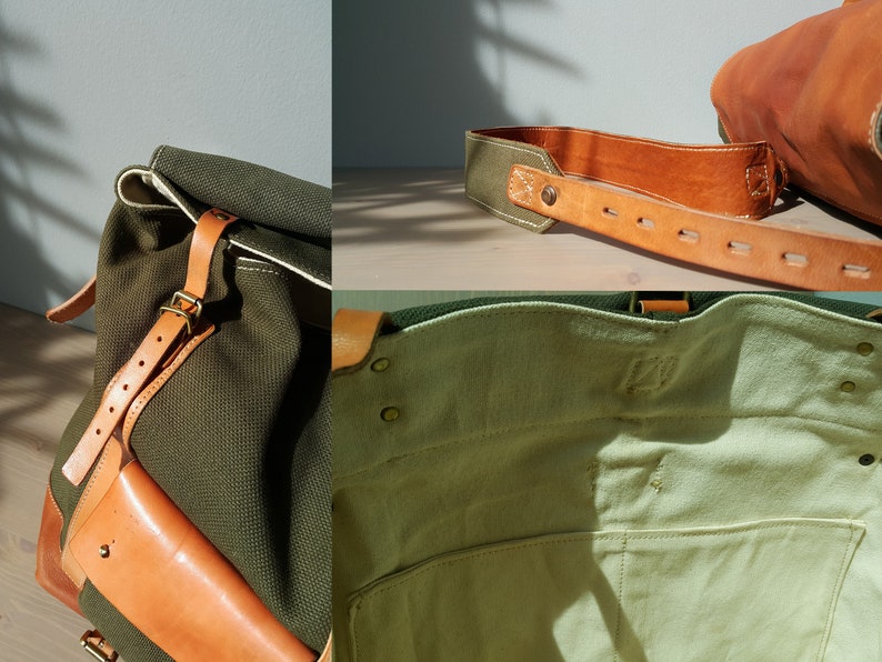 Canvas Shoulder Bag Canvas Messenger Bag Mens Messenger Bag Etsy