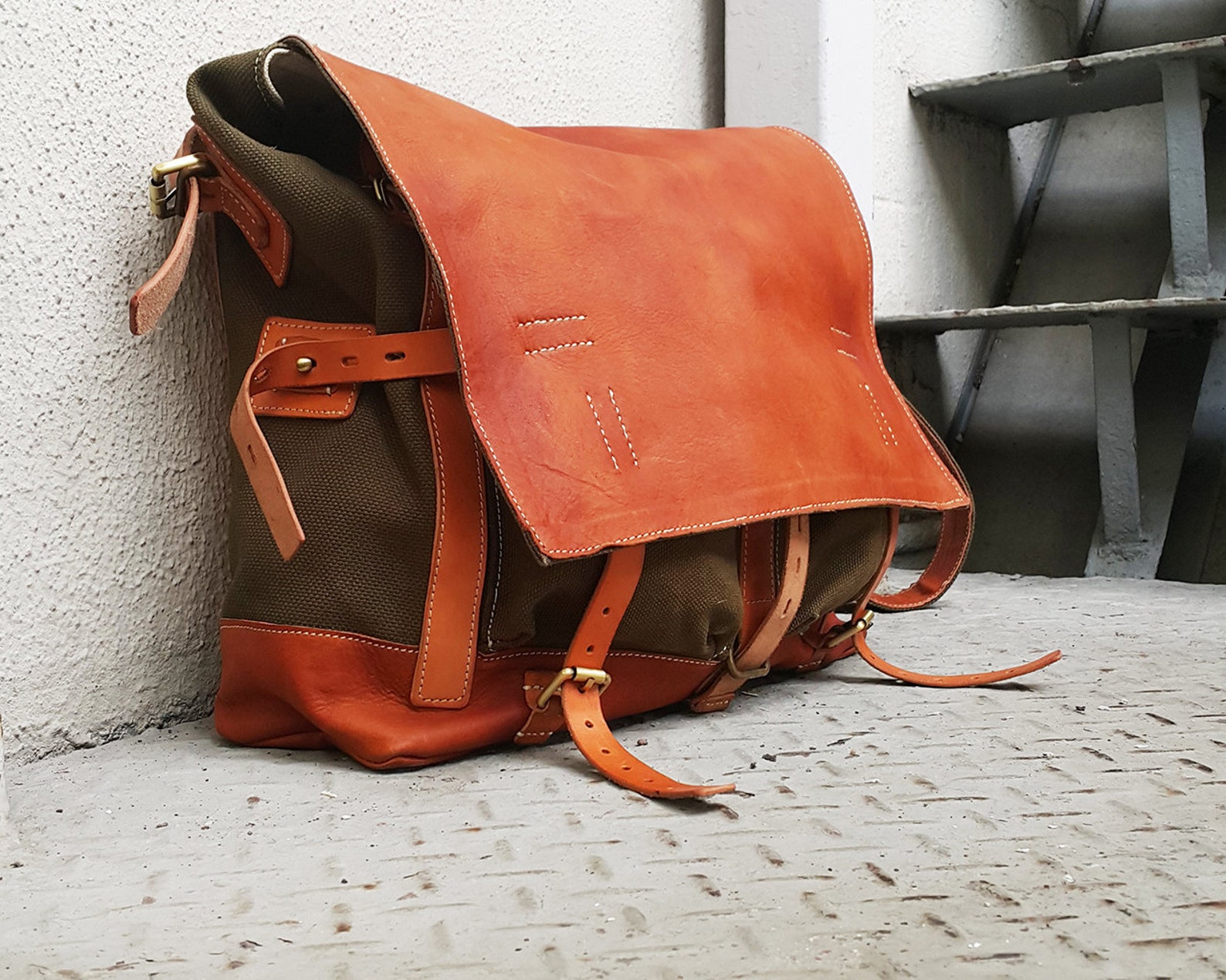 Canvas Shoulder Bag Canvas Messenger Bag Mens Messenger Bag Etsy