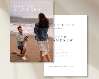 Modern Photo Save The Date Invitation: Editable Canva Template