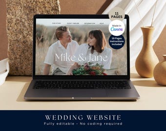 Canva Wedding Website Template: Editable Invitation Suite (Digital Download)