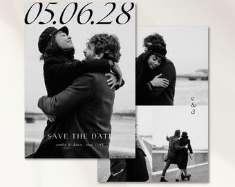 Modern Minimalist Save the Date Template: Photo Invite (Digital)