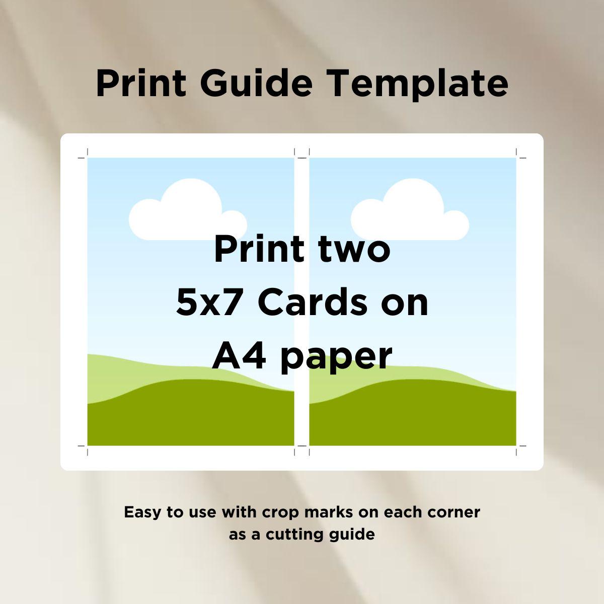 5x7 Portrait Invitation Card Printing Template: A4 Cut Guide (digital  Download) - Etsy, image size:1200x1200