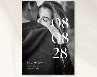 Minimalist Save the Date Template: Modern Invite Card (Digital)