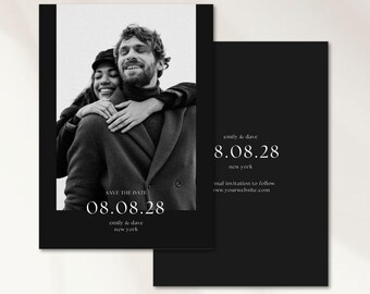 Minimalist Save the Date Template: Modern Invite Card (Digital)