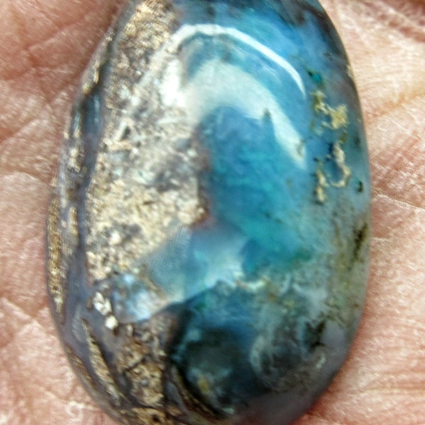 Needles Blue Agate gem silica chrysocolla 4.7 grams  591