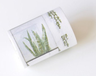 Retro Wide Green Plants Washi Tape Gefüttertes Papierband 50mm Breit x 3M Lang No.13098