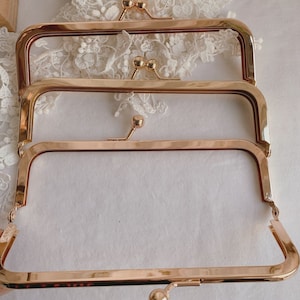 Light Gold Purse Frame Kiss Lock Bag Hanger 16.5x5.3cm