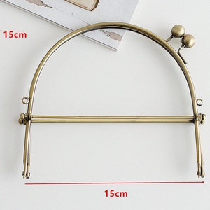 15.5cm 6 Metal Purse Frame Clutch Bag Purse Frame image 5