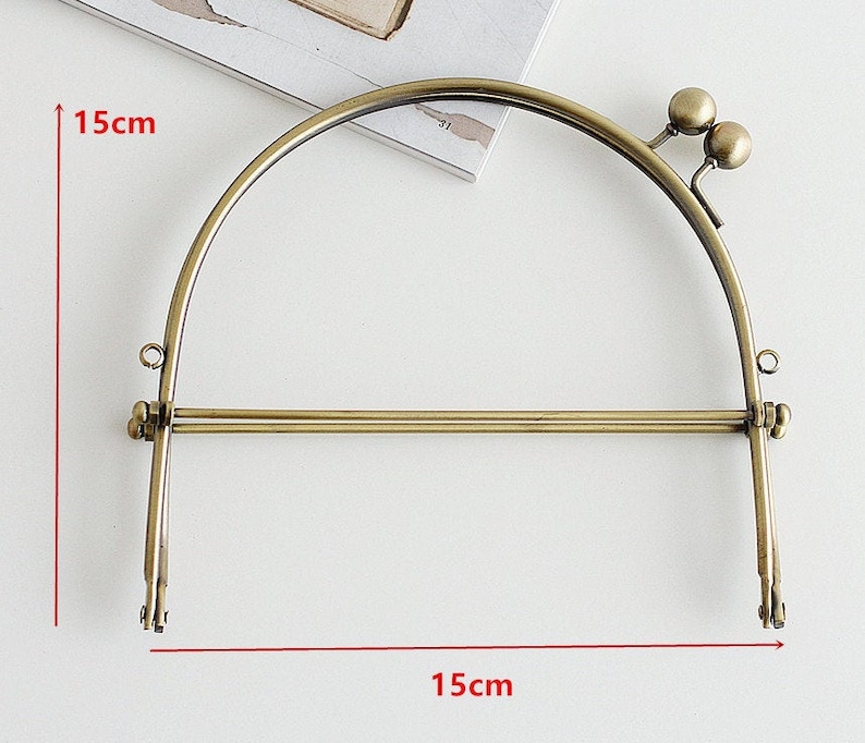 15.5cm 6 Metal Purse Frame Clutch Bag Purse Frame image 5