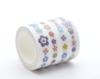 Retro breites Blumen-Washi-Tape, 40 mm breit x 5 Meter lang