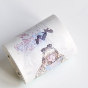 Cute Girls Bunny Washi Tape Lined Paper Tape 45mm x 3 Meters Roll