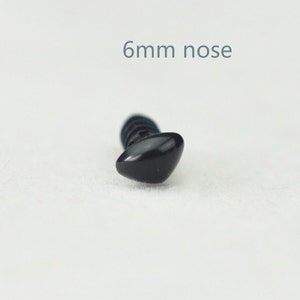 6mm(0.23") Animal Amgiurumi Safety Nose /Come With Washers/ Black, Brown, Flesh Toy Nose/ 5pcs A Pack No. 10173