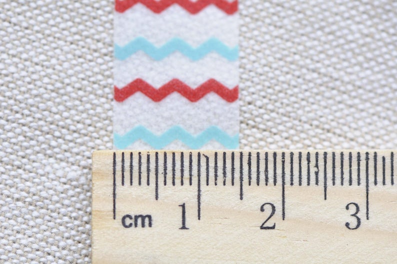 Blue And Red Wave Washi Tape Scrapbook Supply 15mm wide x 10m long No 12396