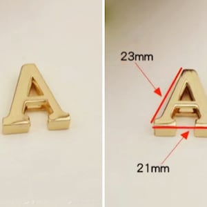 1 Piece Light Gold A-Z Alphabet Pendants 22mm Pick Style image 4