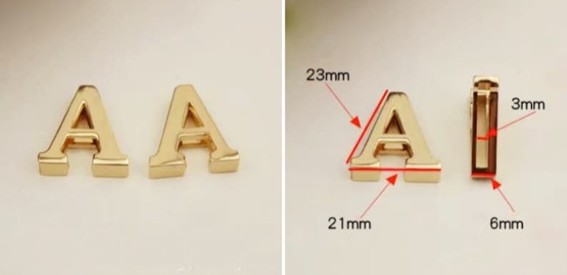 1 Piece Light Gold A-Z Alphabet Pendants 22mm Pick Style image 4