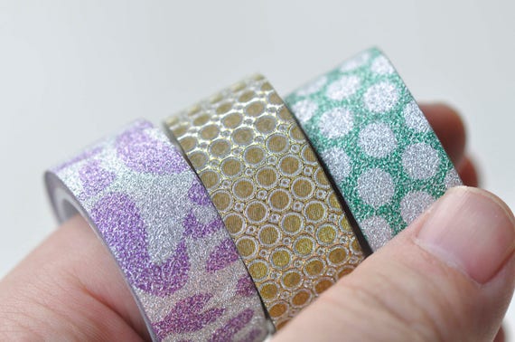Glitter Washi Tape 15mm X10m Roll Self Adhesive Sticky Masking DIY Arts  Crafts 