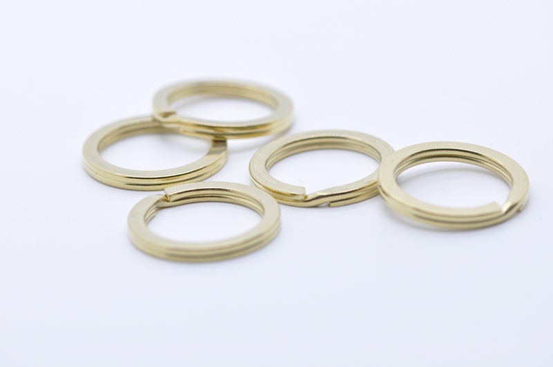 5pcs Solid Brass Split Key Rings Outer Size 20mm 25mm 28mm 30mm 33mm 35mm Pick Size Etsy