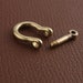 1 Set of Brass Shackle Clasp D Rings Screws Inner Width 6mm/7mm/10mm 