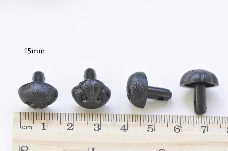 Black Dog Nose/ Animal Amgiurumi Safety Nose Come With Washers 5pcs A Pack -Pick Size 5pcs 15mm