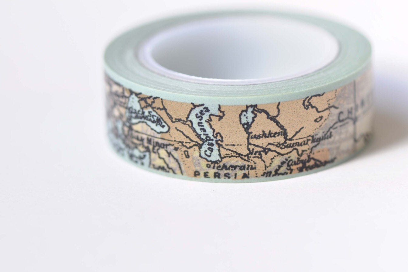 World Map Washi Tape Nautical Map 15mm Wide x 10 Meters | Etsy
