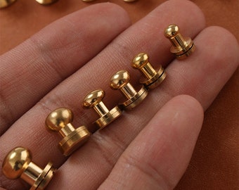 Brass Rivets and Studs for Handbags/Screwed Studs/ Button Leatherworking Screws Belt Stud 10 Sets A Pack Pick Size