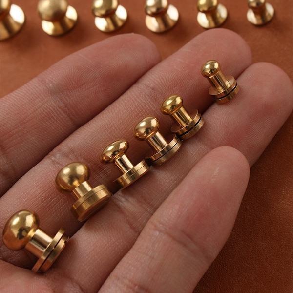 Brass Rivets and Studs for Handbags/Screwed Studs/ Button Leatherworking Screws Belt Stud 10 Sets A Pack Pick Size